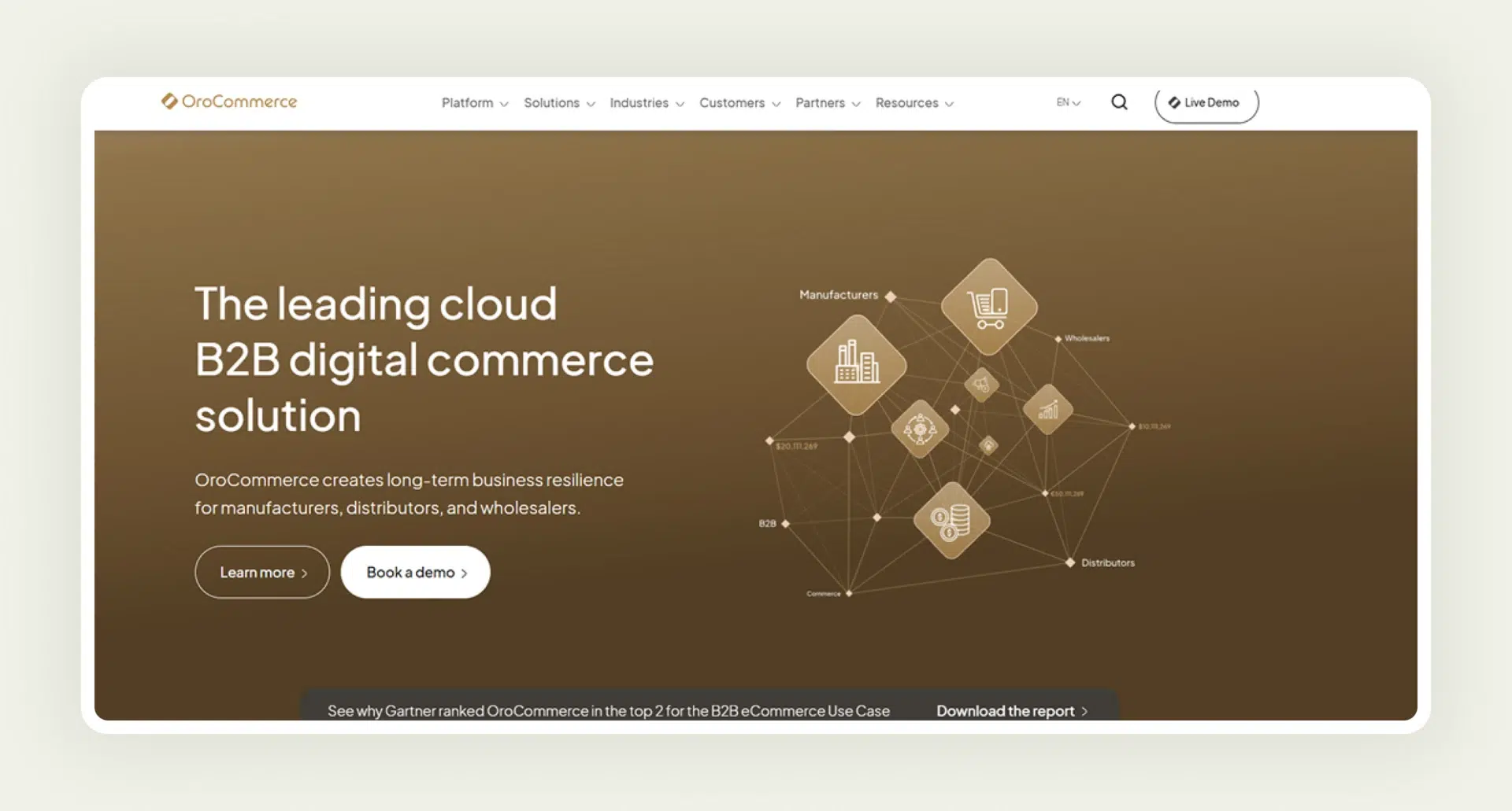 Homepage of OroCommerce
