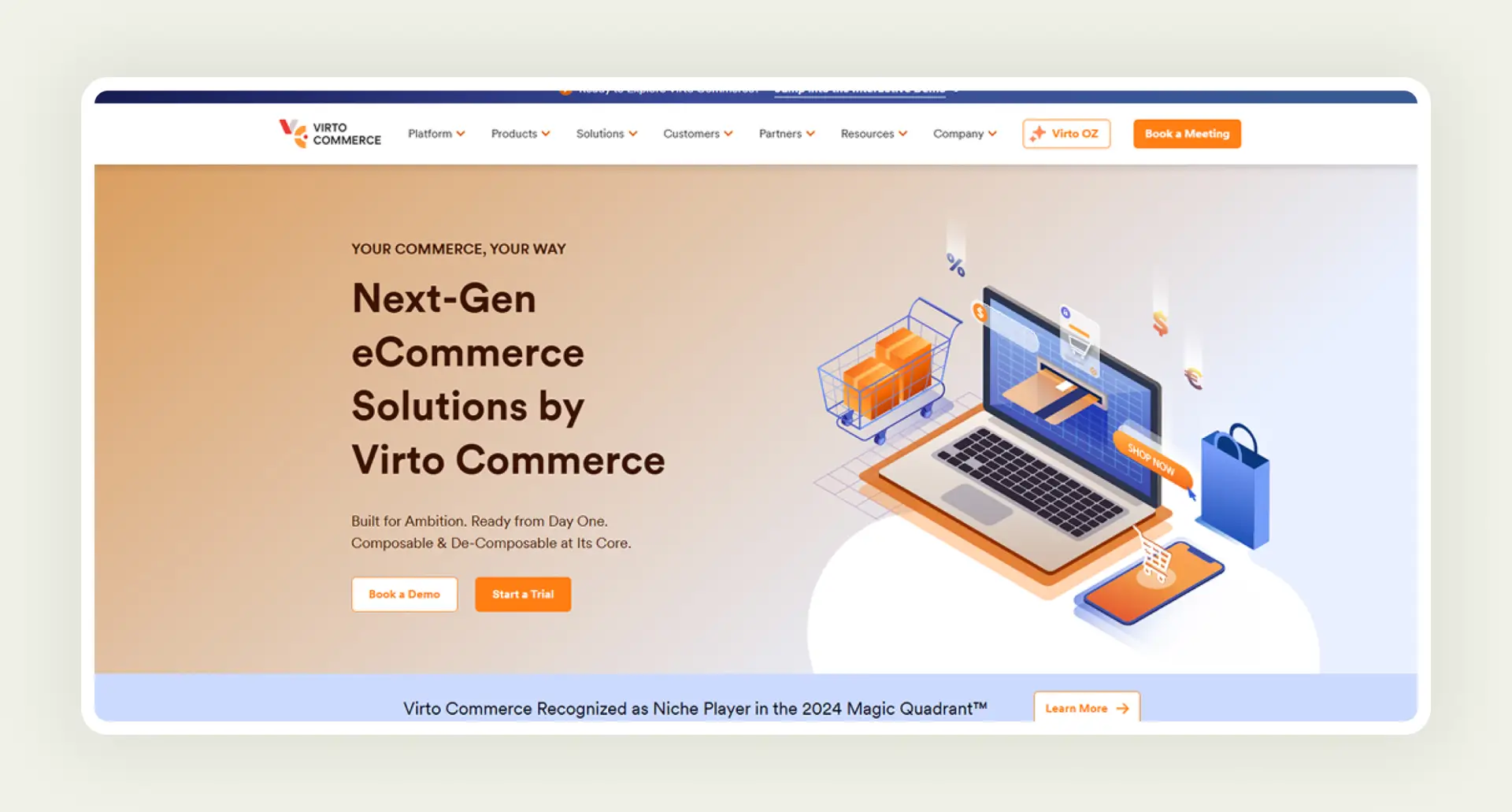 Homepage of Virto Commerce