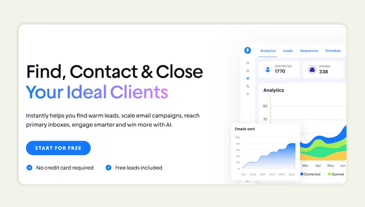 Instantly is a cold email outreach software focused on inbox deliverability