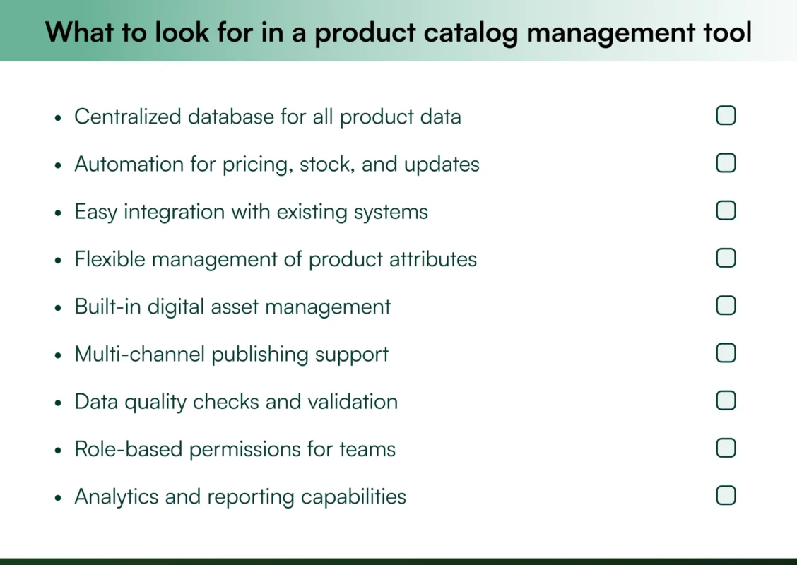 Key features to look for in product catalog management tools Key features to look for in product catalog management tools