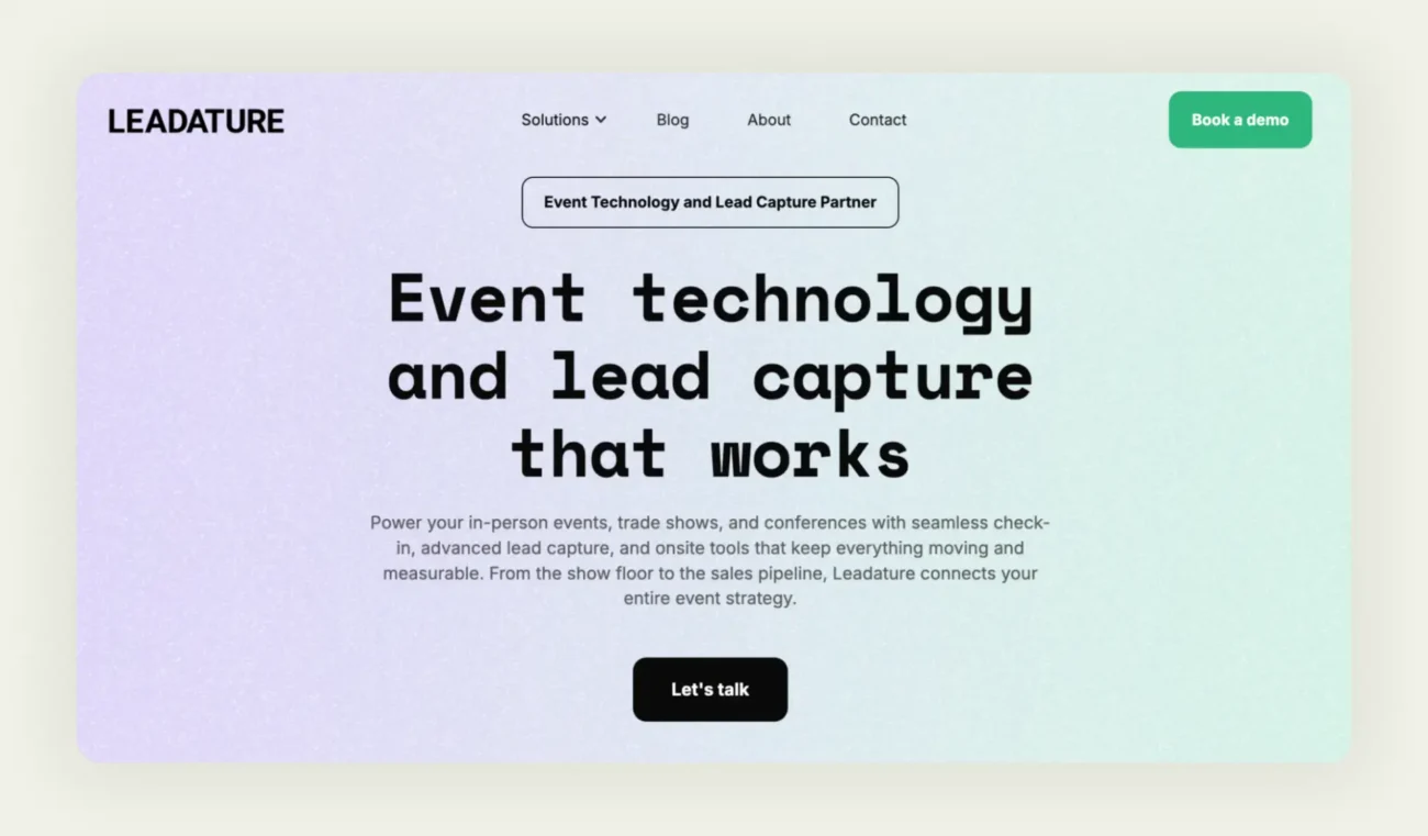 Leadature homepage