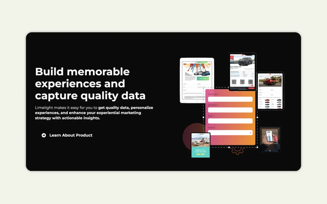 Limelight Platform experiential marketing lead capture solution for brand activations Limelight Platform experiential marketing lead capture solution for brand activations