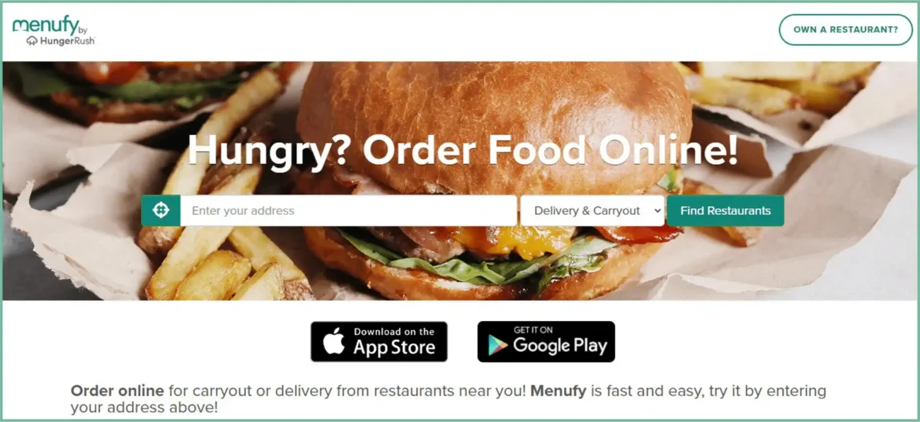 Menufy homepage