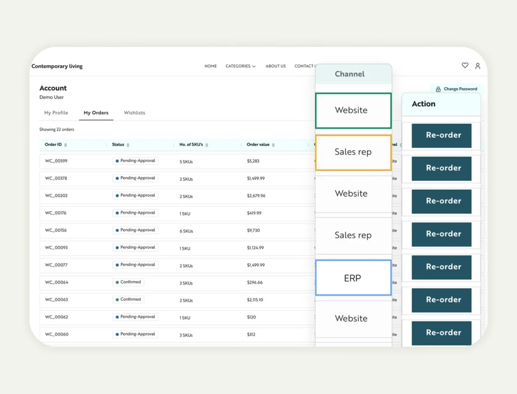 One-click reorder functionality of WizShop One-click reorder functionality of WizShop