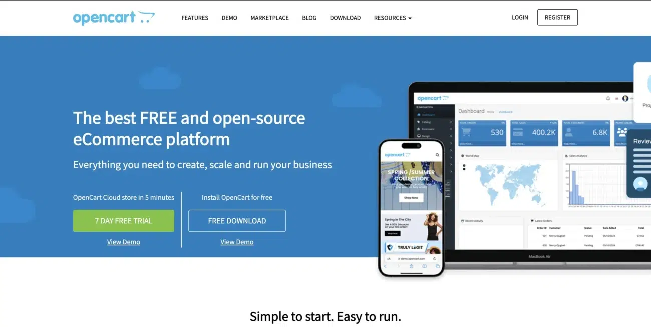 OpenCart website