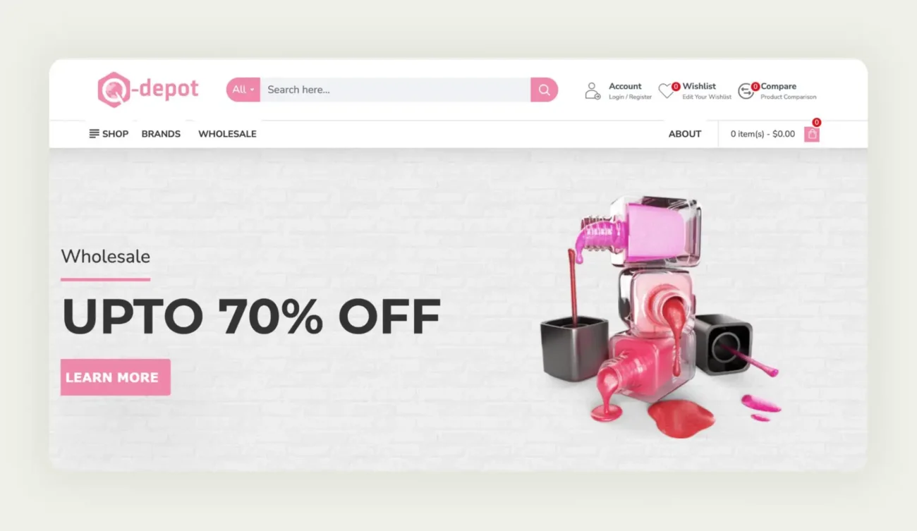 Q-depot wholesale platform specializing in Japanese and Korean beauty products and cosmetics