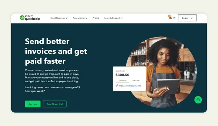 QuickBooks allows integration with a B2B customer portal 
