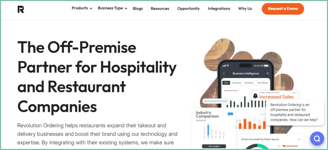 Revolution Ordering home page