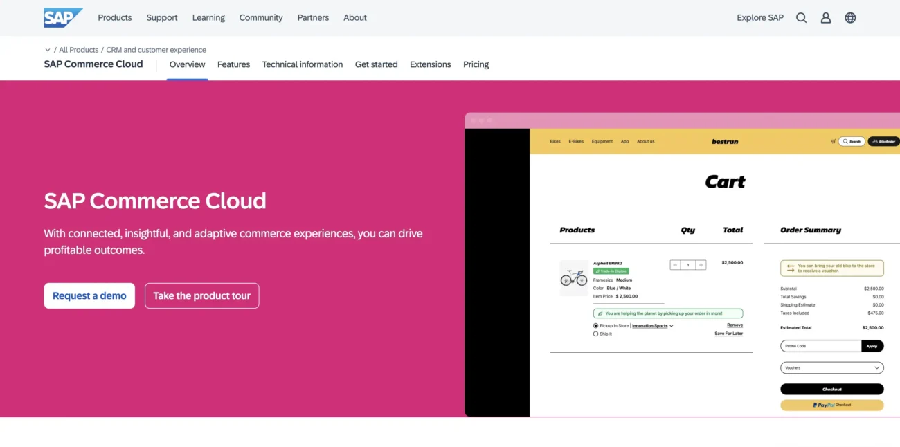SAP Commerce Cloud website