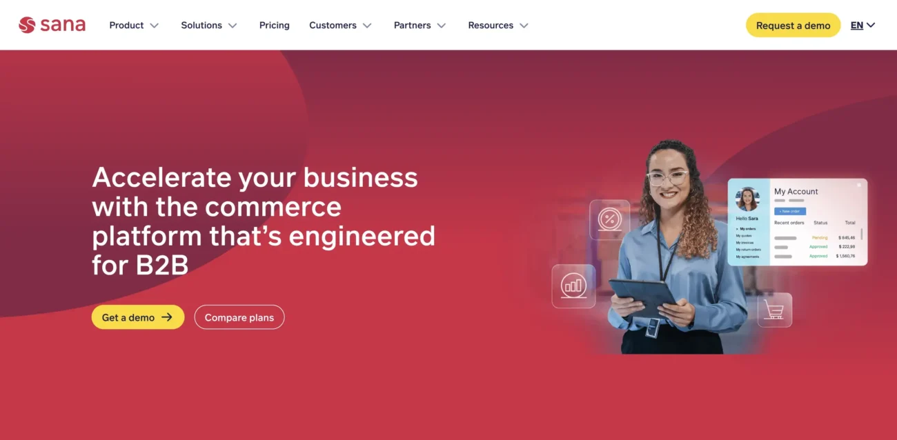 Sana Commerce website
