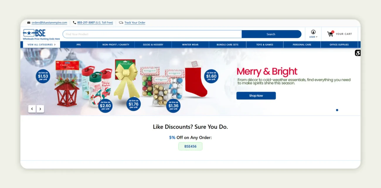  Screenshot of the home page of Blue Star Empire