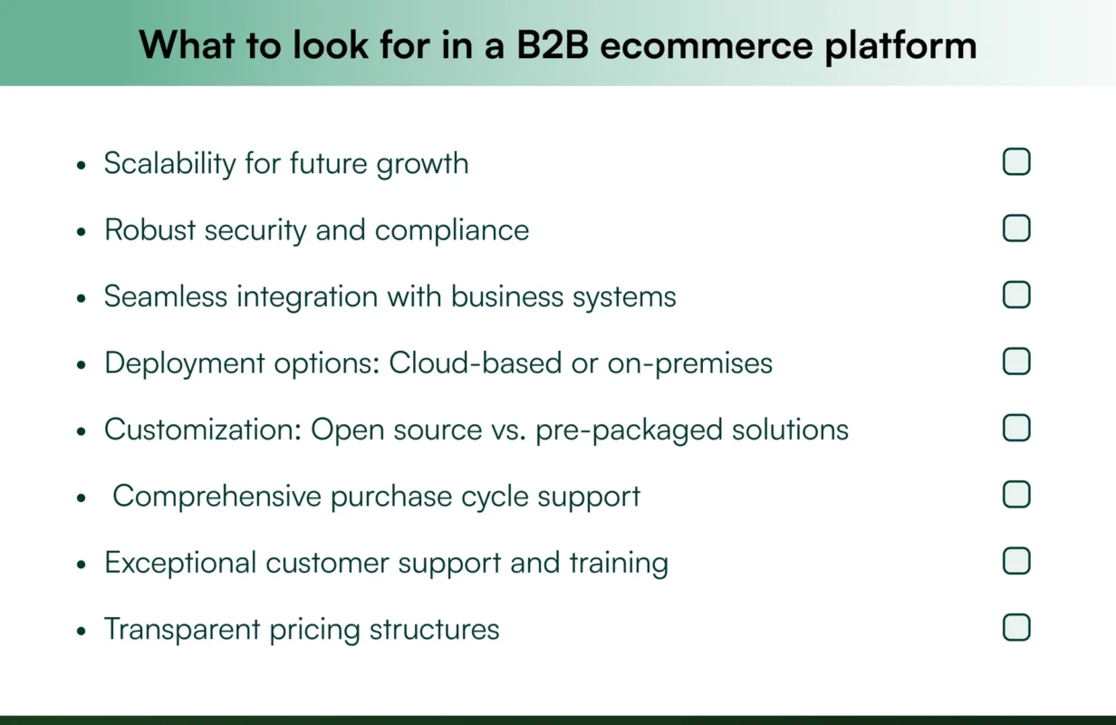 Selecting the right B2B ecommerce platform Key features to look for