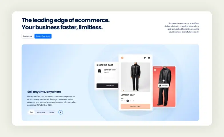 Shopware A modular solution for businesses in the European market that are prepared to pay for advanced B2B features.