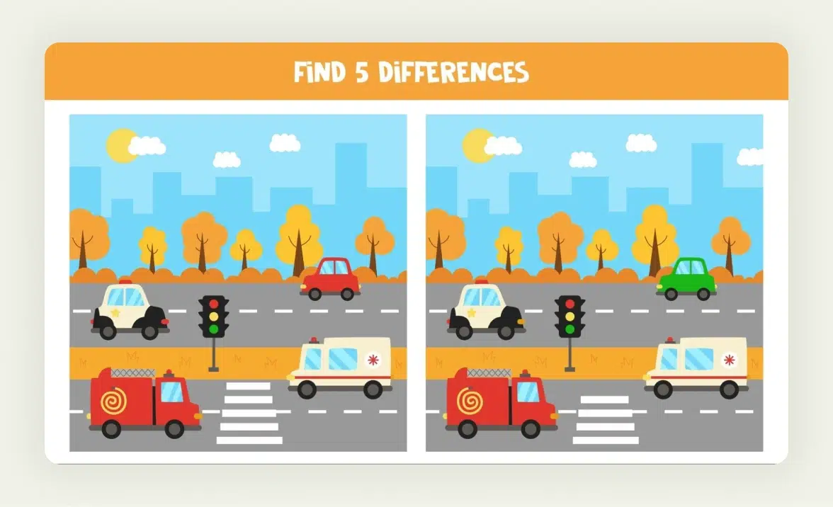 Side-by-side images displaying a spot-the-difference contest at a trade show booth Side-by-side images displaying a spot-the-difference contest at a trade show booth