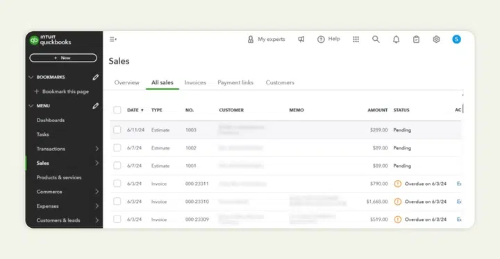 Update estimate status in QuickBooks 