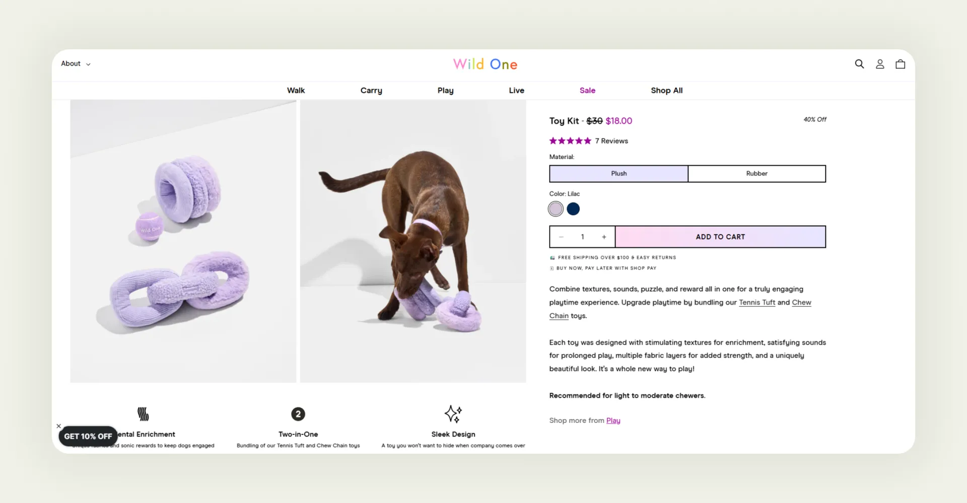 Wild One example of kitting in the pet products industry