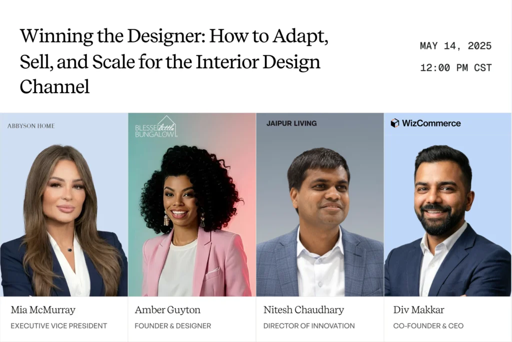 Winning the Designer webinar featuring industry leaders discussing how to adapt and scale in the interior design wholesale channel