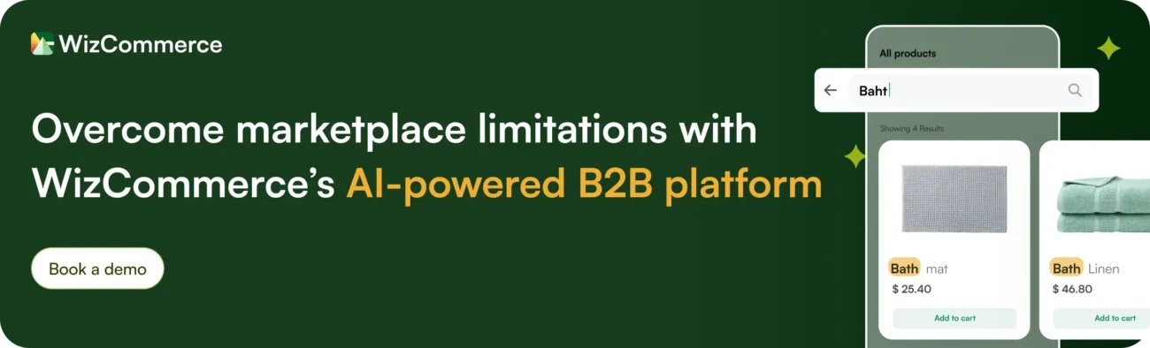 WizCommerce AI-powered B2B ecommerce platform overcoming marketplace limitations