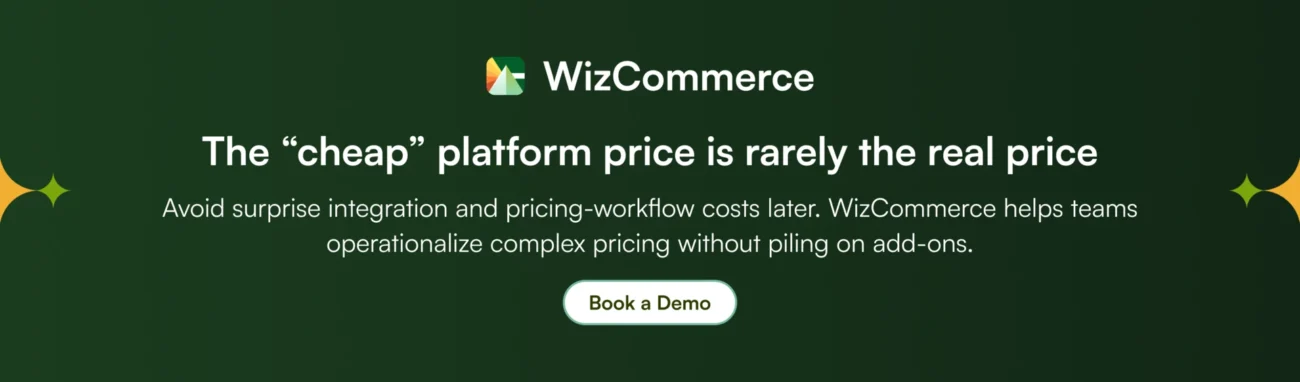 WizCommerce avoids hidden B2B ecommerce platform costs with predictable pricing operations.