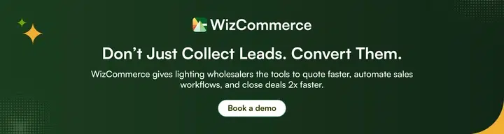 WizCommerce platform automating B2B workflows and boosting conversion for lighting trade show leads.