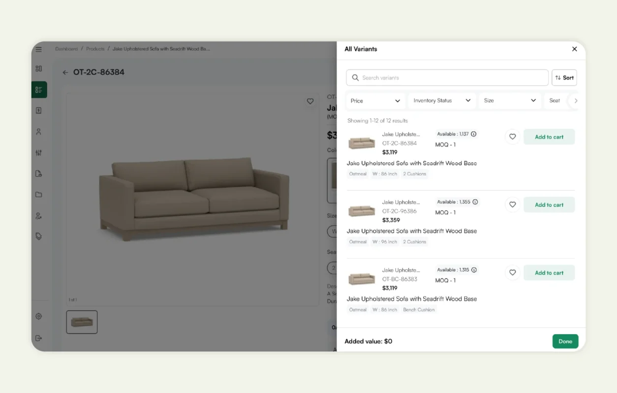WizCommerce product variants