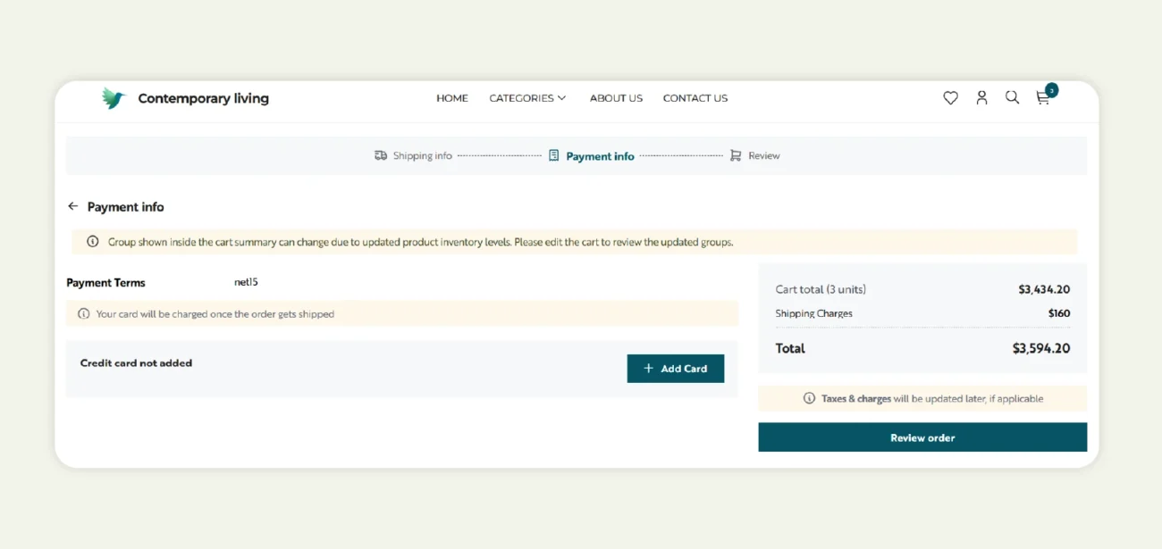 WizCommerce’s flexible checkout in action