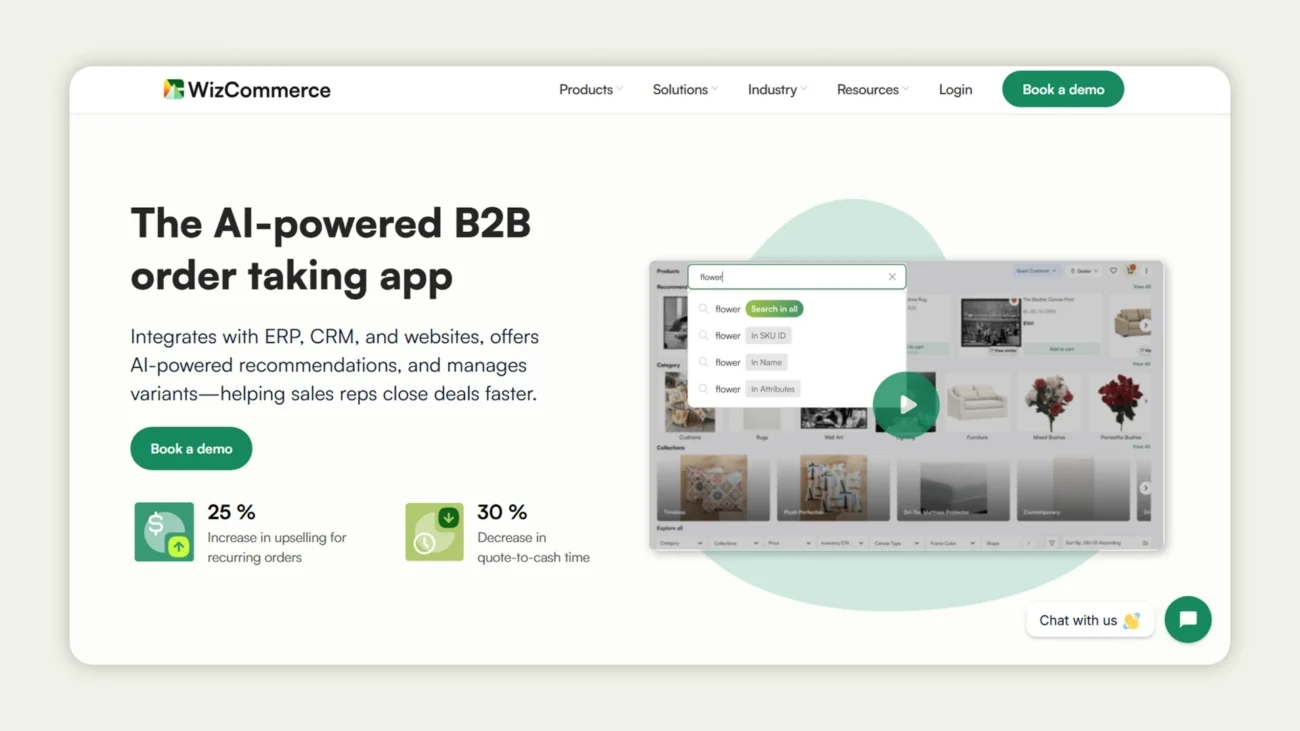 WizOrder homepage inventory management software for manufacturing