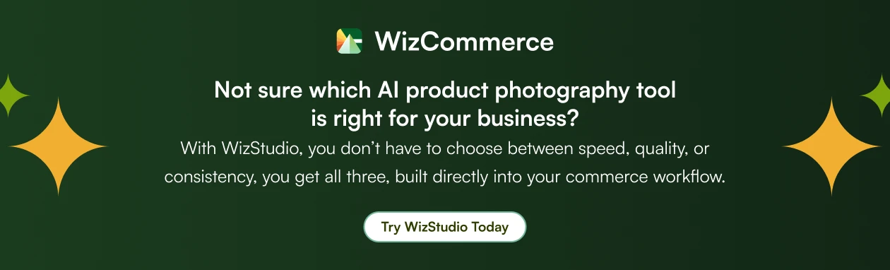 WizStudio AI product photography tool offering speed, quality, and catalog consistency for retailers and wholesalers.