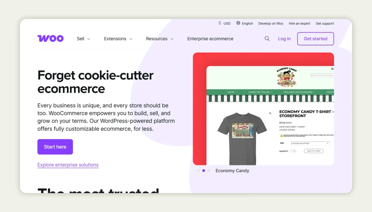 WooCommerce homepage