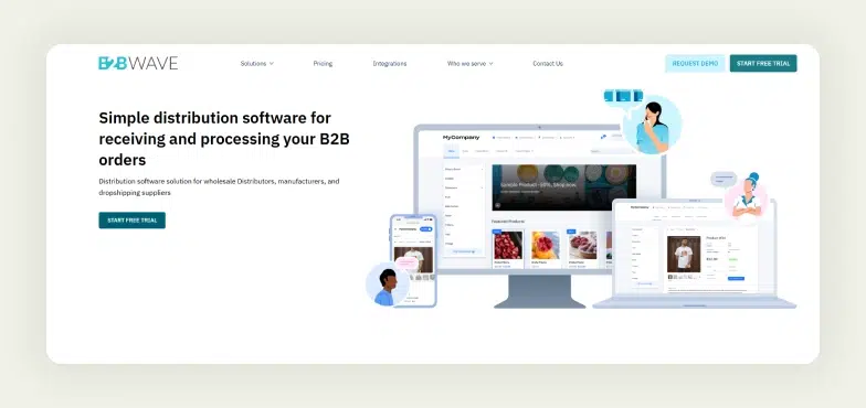  home page of B2B Wave