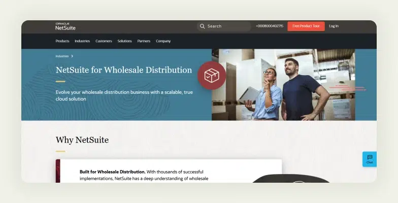 home page of NetSuite