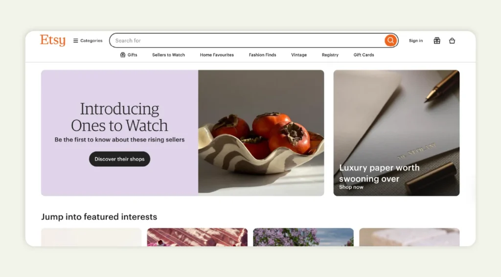 Etsy Homepage Etsy Homepage