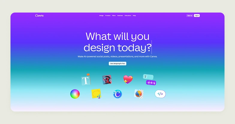 Home page of Canva Home page of Canva