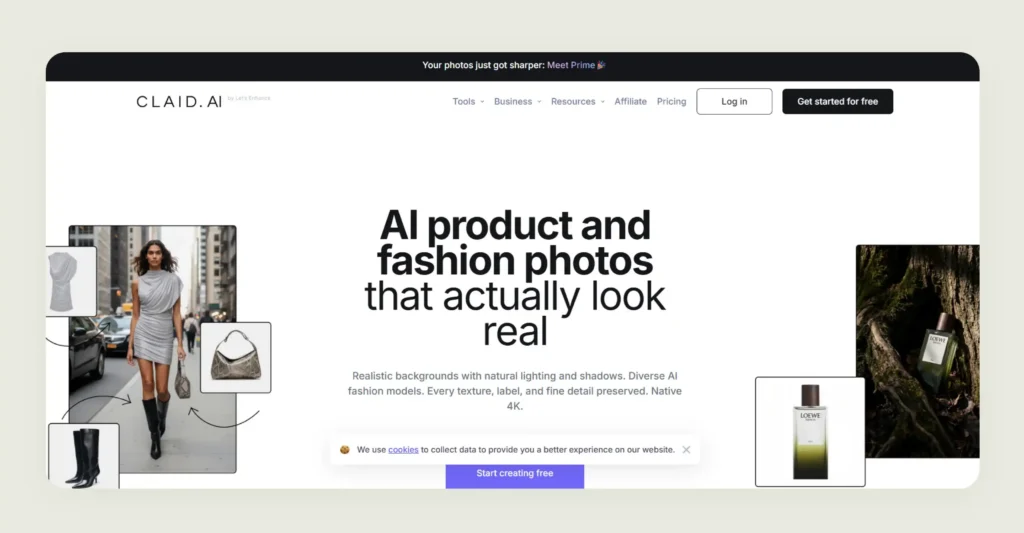 Home page of Claid AI Home page of Claid AI