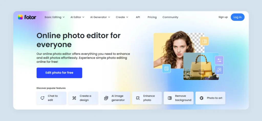 Home page of Fotor