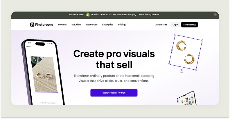 Home page of Photoroom