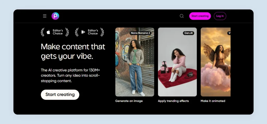 Home page of Picsart
