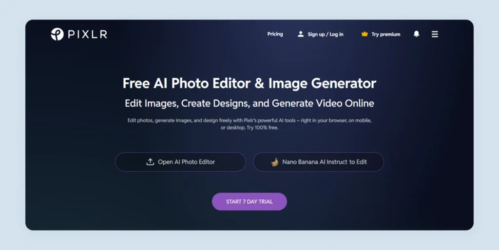 Home page of Pixlr