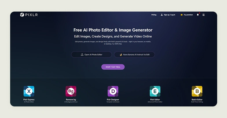 Home page of Pixlr Home page of Pixlr