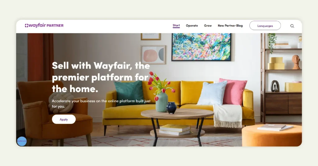 Home page of Wayfair Partner Home page of Wayfair Partner