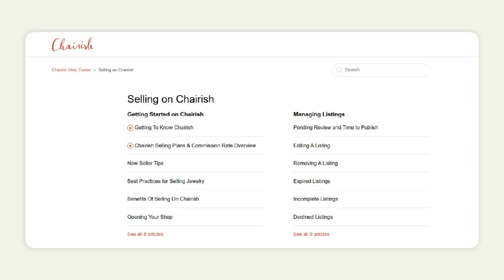 Home page of selling on Chairish Home page of selling on Chairish
