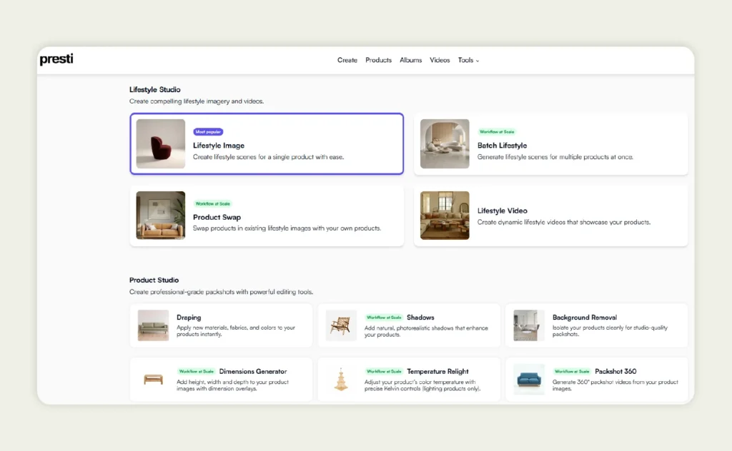 Key features of Presti AI