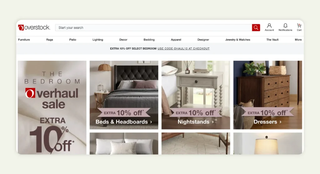 Overstock Homepage