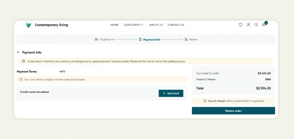 WizCommerce checkout flow without transaction fee