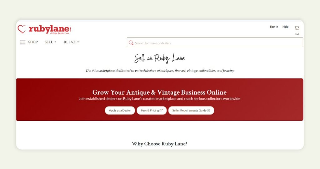 Home page of Sell on Ruby Lane Home page of Sell on Ruby Lane