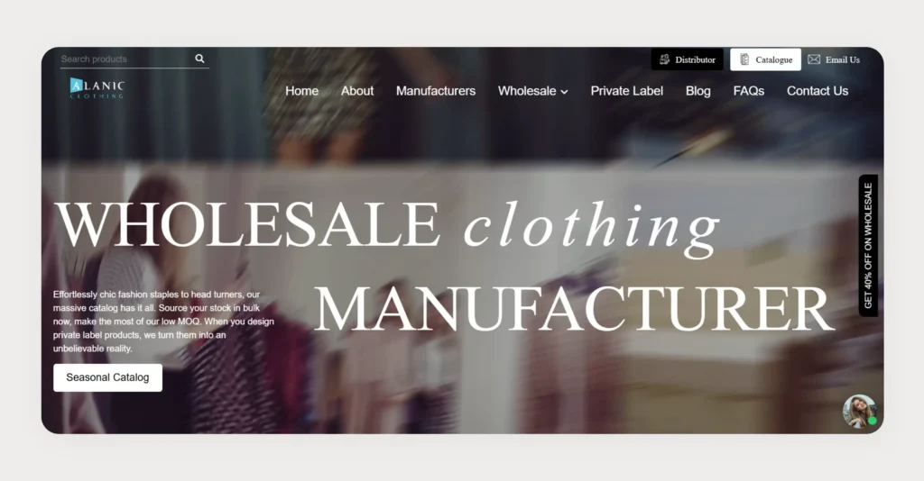 Home page of Alanic Clothing Home page of Alanic Clothing