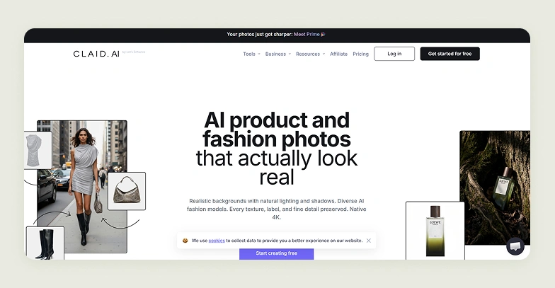 Home page of Claid AI Home page of Claid AI