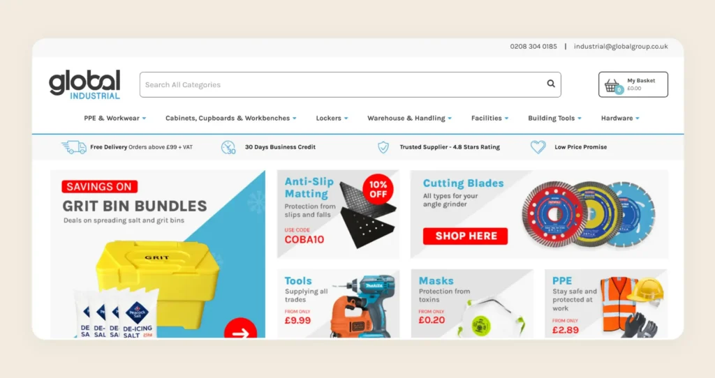 Home page of Global Industrial Home page of Global Industrial