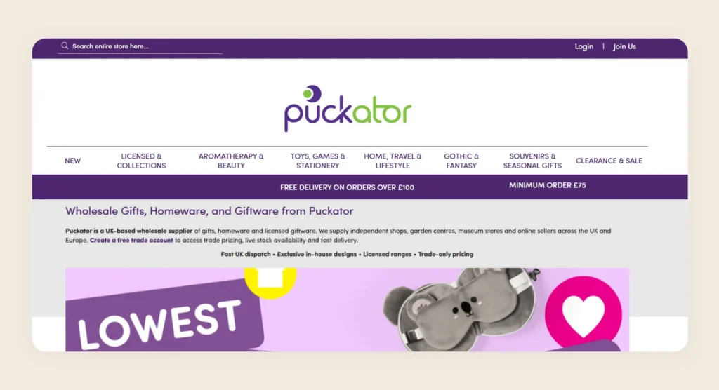Home page of Puckator Home page of Puckator