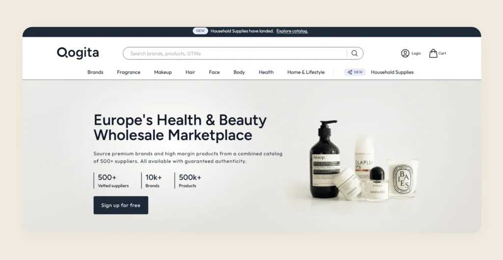 Home page of Qogita Home page of Qogita